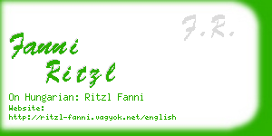 fanni ritzl business card